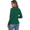 imageGRECERELLE Women Lightweight Casual Long Sleeves Cropped Cardigan Open Front Peplum Knit Sweater OutwearDark Green