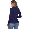 imageGRECERELLE Women Lightweight Casual Long Sleeves Cropped Cardigan Open Front Peplum Knit Sweater OutwearNavy Blue