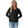 imageGRECERELLE Womens Long Sleeve Lightweight Crewneck Casual Cardigan Sweater S2XLAblack