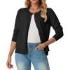 imageGRECERELLE Womens Long Sleeve Lightweight Crewneck Casual Cardigan Sweater S2XLAblack