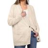 imageGRECERELLE Womens 2025 Fall Cardigan Sweaters Oversized Open Front Button Knit Outwear Coats with PocketsBeige