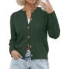 imageGRECERELLE Womens Long Sleeve Cable Knit Button Down Crew Neck Casual Cardigan Sweater S2XLDark Green