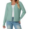 imageGRECERELLE 2025 Womens Lightweight Open Front Long Sleeve Casual Button Down VNeck Cardigan Sweater S2XLLight Green