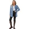 imageGRECERELLE Womens 2025 Fall Winter Casual Shawl Neck Long Sleeve Relaxed Fit Open Front Cardigan with Pockets XS  3XLDenim Blue