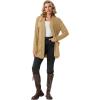 imageGRECERELLE Womens 2025 Fall Winter Casual Shawl Neck Long Sleeve Relaxed Fit Open Front Cardigan with Pockets XS  3XLKhaki