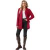 imageGRECERELLE Womens 2025 Fall Winter Casual Shawl Neck Long Sleeve Relaxed Fit Open Front Cardigan with Pockets XS  3XLRed