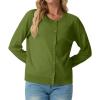 imageGRECERELLE Womens Long Sleeve Lightweight Crewneck Casual Cardigan Sweater S2XLDill Green