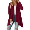 imageGRECERELLE Womens Long Sleeve Lightweight Draped Open Front Casual Cardigan Sweater with Pockets S2XLBurgundy