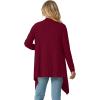 imageGRECERELLE Womens Long Sleeve Lightweight Draped Open Front Casual Cardigan Sweater with Pockets S2XLBurgundy