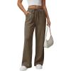 imageGRECERELLE Sweatpants Women Wide Leg High Waisted Baggy Pants Drawstring Workout Active Joggers Lounge PantsCoffee