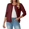 imageGRECERELLE Womens Long Sleeve Lightweight Crewneck Casual Cardigan Sweater S2XLCherry Red