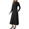 imageGRECERELLE Womens Spring Fall Casual Mock Neck Long Sleeve Flared Maxi Sweater Dress with Pockets XS  3XLBlack