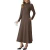 imageGRECERELLE Womens Spring Fall Casual Mock Neck Long Sleeve Flared Maxi Sweater Dress with Pockets XS  3XLCoffee