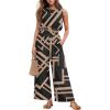 imageGRECERELLE Two Piece Sets for Women Sleeveless Crop Top Wide Leg Pants Sweat Set for Women Tracksuits 2025 SummerBlack Rectangle