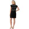 image:imageGRECERELLE 2026 Womens Summer Dresses Round Neck Sleeveless Tie Waist Casual Mini Sundresses with PocketsBlack White Wave