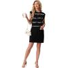 image:imageGRECERELLE 2026 Womens Summer Dresses Round Neck Sleeveless Tie Waist Casual Mini Sundresses with PocketsBlack White Wave