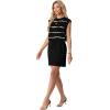 image:imageGRECERELLE 2026 Womens Summer Dresses Round Neck Sleeveless Tie Waist Casual Mini Sundresses with PocketsBlack White Wave