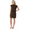 image:imageGRECERELLE 2026 Womens Summer Dresses Round Neck Sleeveless Tie Waist Casual Mini Sundresses with PocketsDark Coffee