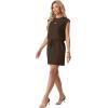image:imageGRECERELLE 2026 Womens Summer Dresses Round Neck Sleeveless Tie Waist Casual Mini Sundresses with PocketsDark Coffee