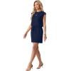 image:imageGRECERELLE 2026 Womens Summer Dresses Round Neck Sleeveless Tie Waist Casual Mini Sundresses with PocketsNavy Blue