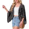 image:imageGRECERELLE Womens Summer Lightweight Cardigan Open Front Casual Loose Cropped Kimono Cover UpsBohemian Stripe