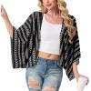 image:imageGRECERELLE Womens Summer Lightweight Cardigan Open Front Casual Loose Cropped Kimono Cover UpsBohemian Stripe
