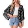 image:imageGRECERELLE Womens Summer Lightweight Cardigan Open Front Casual Loose Cropped Kimono Cover UpsBohemian Stripe