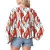 image:imageGRECERELLE Womens Summer Lightweight Cardigan Open Front Casual Loose Cropped Kimono Cover UpsColorful Geometry