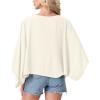 image:imageGRECERELLE Womens Summer Lightweight Cardigan Open Front Casual Loose Cropped Kimono Cover UpsIvory White