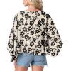 image:imageGRECERELLE Womens Summer Lightweight Cardigan Open Front Casual Loose Cropped Kimono Cover UpsKhaki Black Flower