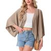 image:imageGRECERELLE Womens Summer Lightweight Cardigan Open Front Casual Loose Cropped Kimono Cover UpsLight Khaki