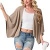 image:imageGRECERELLE Womens Summer Lightweight Cardigan Open Front Casual Loose Cropped Kimono Cover UpsLight Khaki