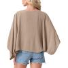 image:imageGRECERELLE Womens Summer Lightweight Cardigan Open Front Casual Loose Cropped Kimono Cover UpsLight Khaki