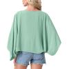 image:imageGRECERELLE Womens Summer Lightweight Cardigan Open Front Casual Loose Cropped Kimono Cover UpsMint Green