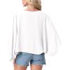 image:imageGRECERELLE Womens Summer Lightweight Cardigan Open Front Casual Loose Cropped Kimono Cover UpsWhite