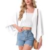 image:imageGRECERELLE Womens Summer Lightweight Cardigan Open Front Casual Loose Cropped Kimono Cover UpsWhite