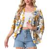 image:imageGRECERELLE Womens Summer Lightweight Cardigan Open Front Casual Loose Cropped Kimono Cover UpsWhite Ink Daffodil