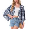 image:imageGRECERELLE Womens Summer Lightweight Cardigan Open Front Casual Loose Cropped Kimono Cover UpsWhite Palm Leaf