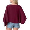 image:imageGRECERELLE Womens Summer Lightweight Cardigan Open Front Casual Loose Cropped Kimono Cover UpsWine Red