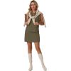 image:imageGRECERELLE 2026 Womens Summer 2 Piece Skort Set Cap Sleeve Round Neck Top amp Tennis Skirt with Pockets for Athletic amp CasualArmy Green