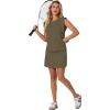 image:imageGRECERELLE 2026 Womens Summer 2 Piece Skort Set Cap Sleeve Round Neck Top amp Tennis Skirt with Pockets for Athletic amp CasualArmy Green