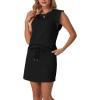 image:imageGRECERELLE 2026 Womens Summer 2 Piece Skort Set Cap Sleeve Round Neck Top amp Tennis Skirt with Pockets for Athletic amp CasualBlack