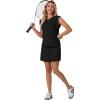 image:imageGRECERELLE 2026 Womens Summer 2 Piece Skort Set Cap Sleeve Round Neck Top amp Tennis Skirt with Pockets for Athletic amp CasualBlack