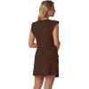 image:imageGRECERELLE 2026 Womens Summer 2 Piece Skort Set Cap Sleeve Round Neck Top amp Tennis Skirt with Pockets for Athletic amp CasualDark Coffee