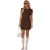 image:imageGRECERELLE 2026 Womens Summer 2 Piece Skort Set Cap Sleeve Round Neck Top amp Tennis Skirt with Pockets for Athletic amp CasualDark Coffee
