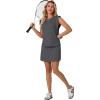 image:imageGRECERELLE 2026 Womens Summer 2 Piece Skort Set Cap Sleeve Round Neck Top amp Tennis Skirt with Pockets for Athletic amp CasualDark Gray
