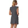 image:imageGRECERELLE 2026 Womens Summer 2 Piece Skort Set Cap Sleeve Round Neck Top amp Tennis Skirt with Pockets for Athletic amp CasualDark Gray
