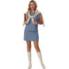 image:imageGRECERELLE 2026 Womens Summer 2 Piece Skort Set Cap Sleeve Round Neck Top amp Tennis Skirt with Pockets for Athletic amp CasualDenim Blue