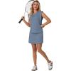 image:imageGRECERELLE 2026 Womens Summer 2 Piece Skort Set Cap Sleeve Round Neck Top amp Tennis Skirt with Pockets for Athletic amp CasualDenim Blue