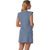 image:imageGRECERELLE 2026 Womens Summer 2 Piece Skort Set Cap Sleeve Round Neck Top amp Tennis Skirt with Pockets for Athletic amp CasualDenim Blue